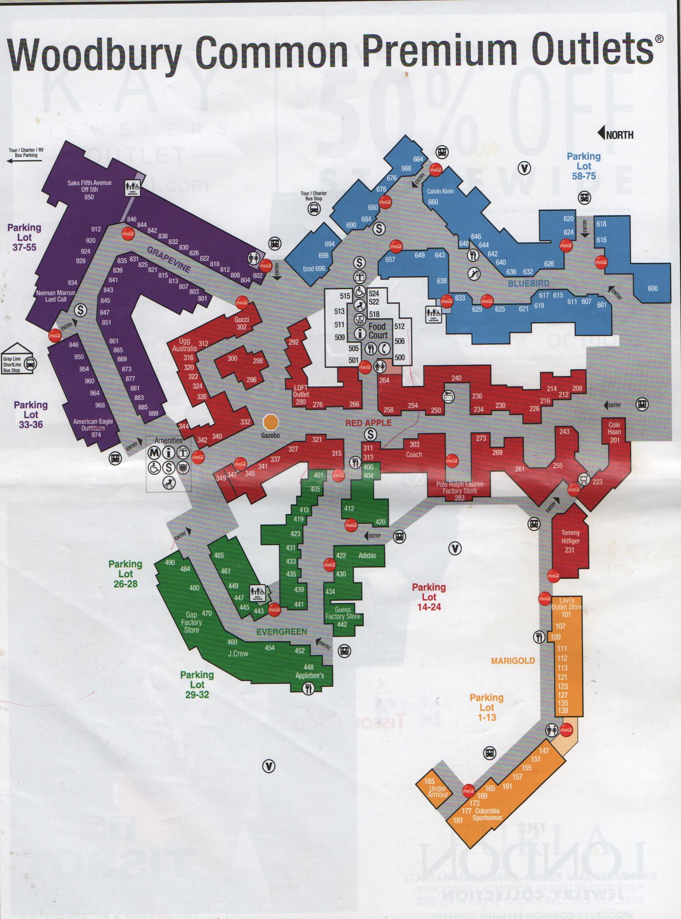 Woodbury Outlet Map New York New York Shopping – Woodbury Common Premium Outlets 